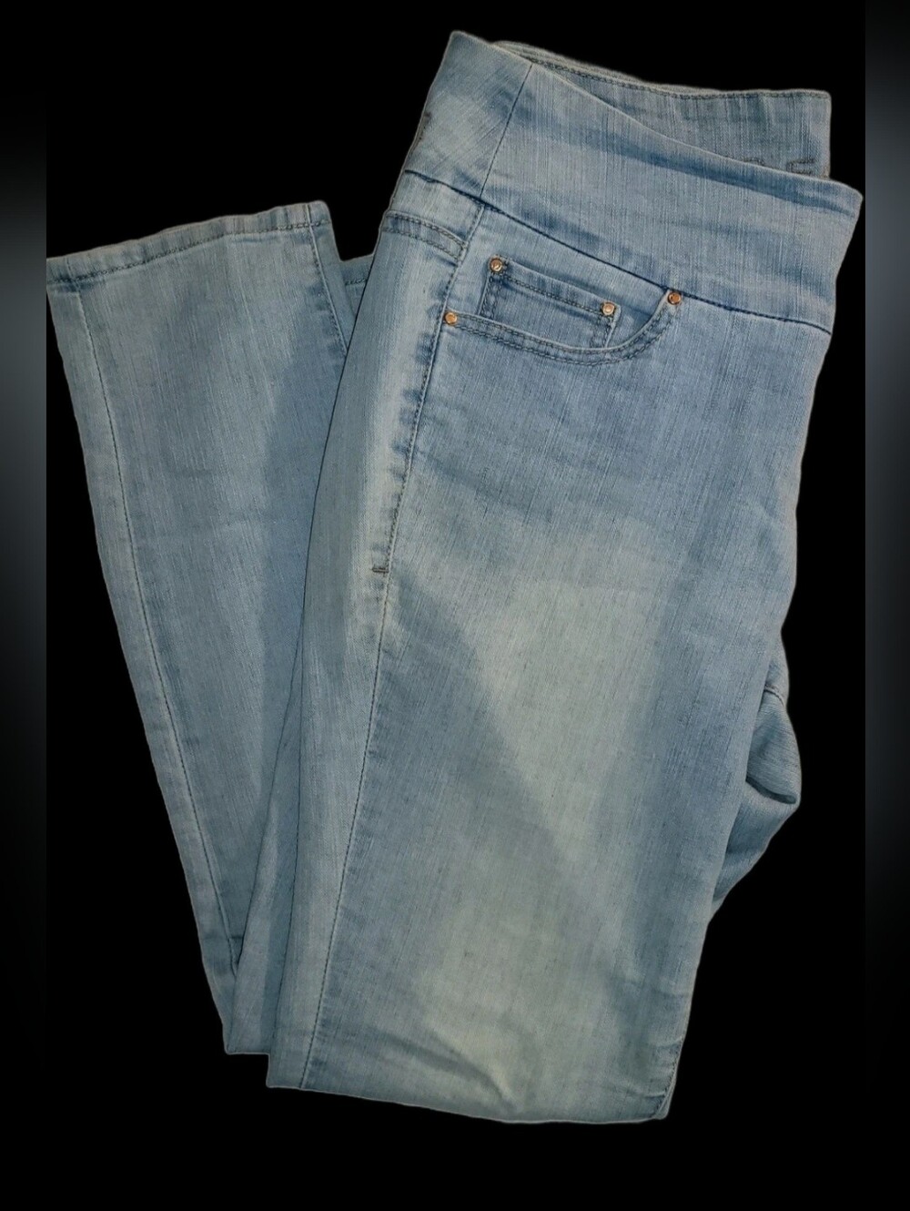 Jag Jeans Blue Stretch Denim 8 Mid Rise Tapered Pull-On Jeggings Y2K Retro Style